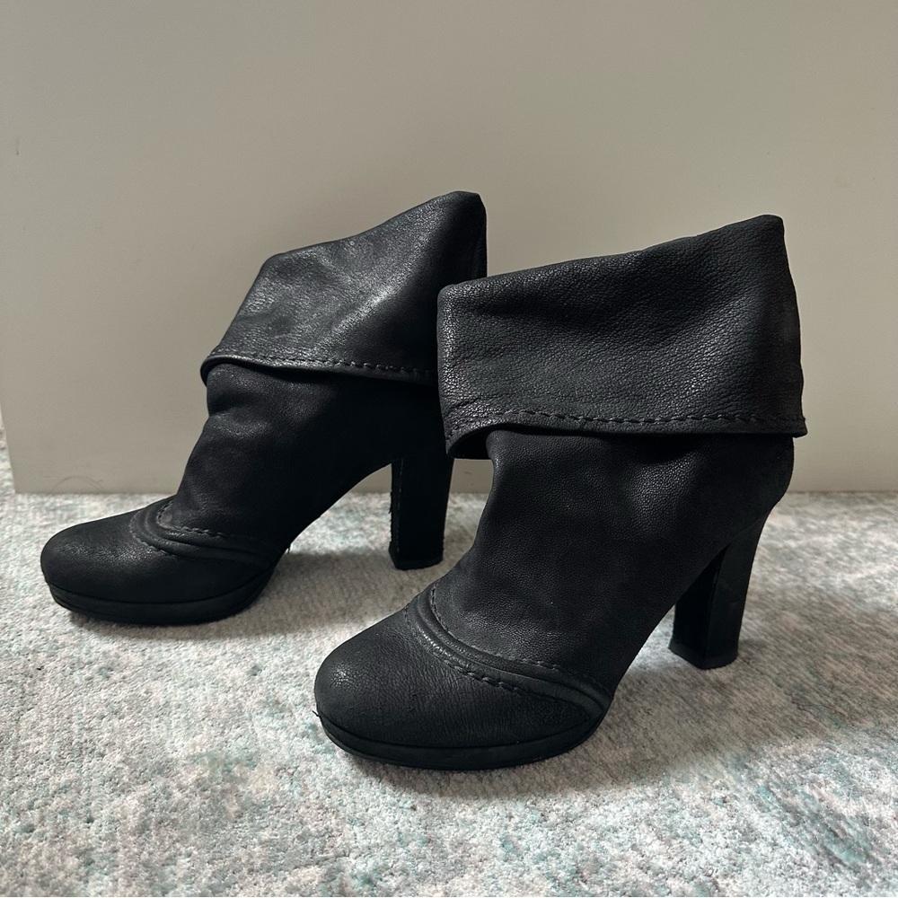 Prada Black Suede Ankle Platform Boots